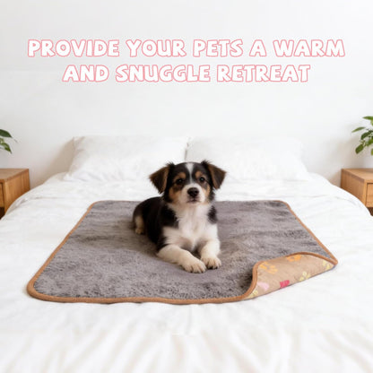 YUEPET Waterproof Dog Blankets, 2 Pack Washable Dog Blankets for Bed Couch Sofa Protector Fleece Flannel Puppy Blanket Soft Plush Reversible Throw Blanket for Medium Dogs Cats 30"×20"(Pink+Brown)