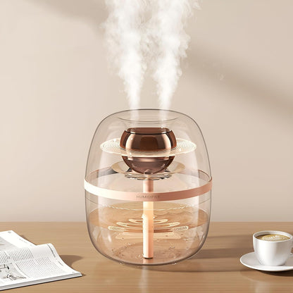 JINGYAN 3L Ultrasonic Cool Mist Humidifier for Bedroom- Transparent Tank, Easy to Clean, Dual Spray for 20H Quiet Mist Time, Night Light, Auto Shut-Off for Living Room, Office, Plant Care (Pink)