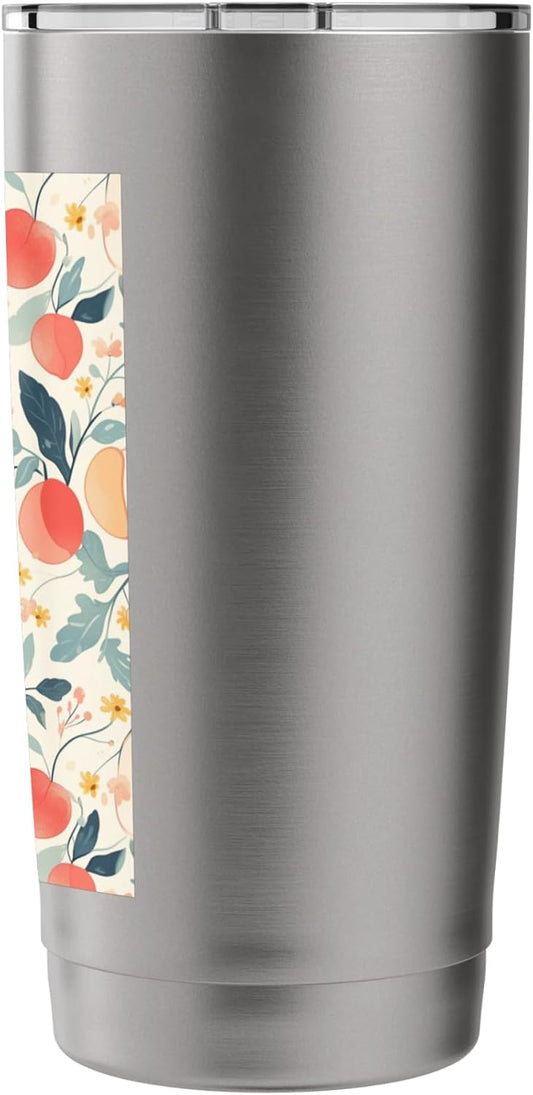 Pattern Art Peach Fruit Vintage Stainless Steel Insulated Tumbler