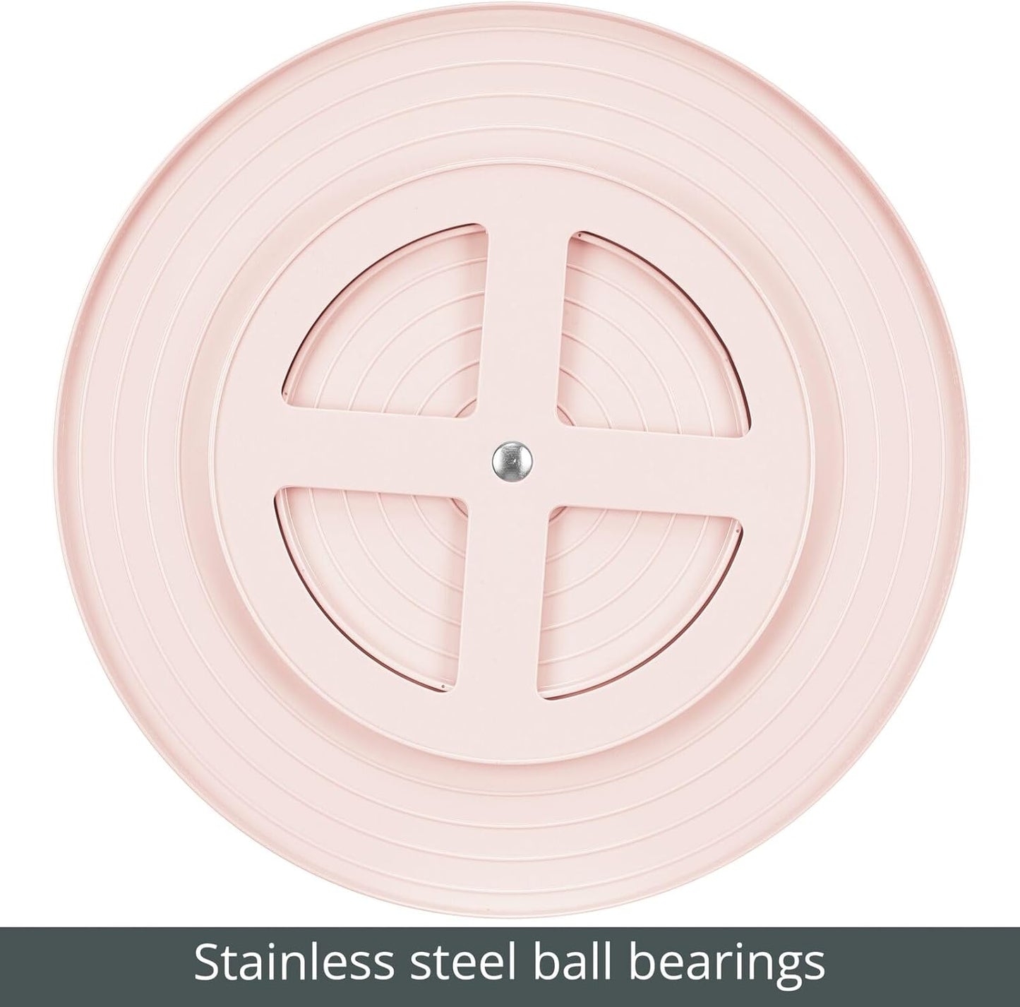 mDesign Plastic Lazy Susan Round Turntable Storage Tray - Rotating Organizer for Makeup, Cosmetics, Nail Polish, Vitamins, Shaving Kits, Hair Spray, Medical Supplies, First Aid - Light Pink/Blush