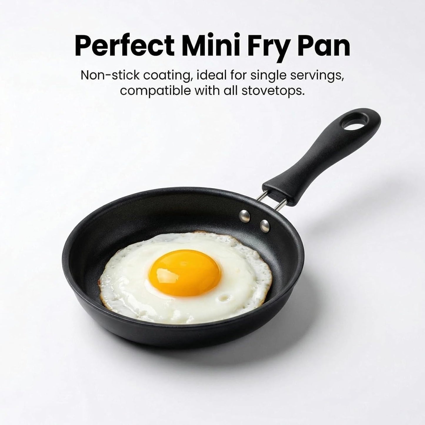 4.7 Inch Egg Frying Pan - Mini Nonstick Skillet for Single Eggs,Pancakes & Appetizers,Heat Resistant Handle, Induction Compatible Small Pan for Gas & Electric Stovetops-(Pink)