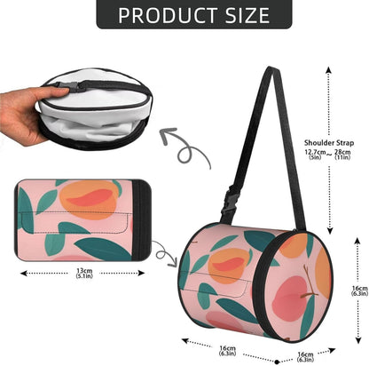 Pink Peach Pattern Seamless Pattern Print Tissue Box Cover Foldable Car Tissue Holder Cylinder Napkin Holder for Home Bathroom and Office