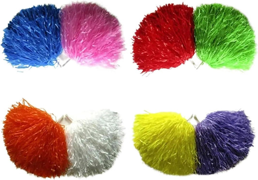 Shining Cheer Pom Poms 8pair Concert Double Hole Handle Fancy Cheerleader Pompoms Cheerleading Cheering Ball Dance Party Decorator Club Sport Supplies