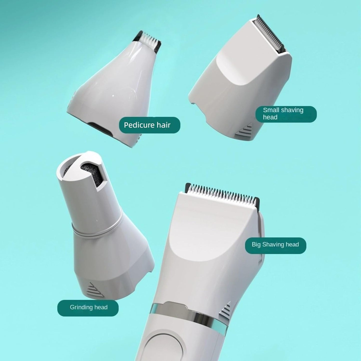Four-in-One Pet Hair Shaving Artifact, Waterproof and Easy to Wash and Shave Feet, Grinding Armor Without Hurting Claws, Low Noise Built-in Battery