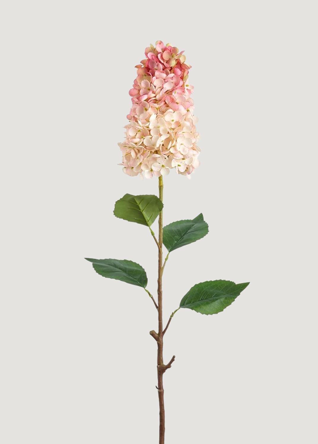 28-Inch Peach Pink Artificial Cone Hydrangea, Tall Elegant Faux Floral Stem