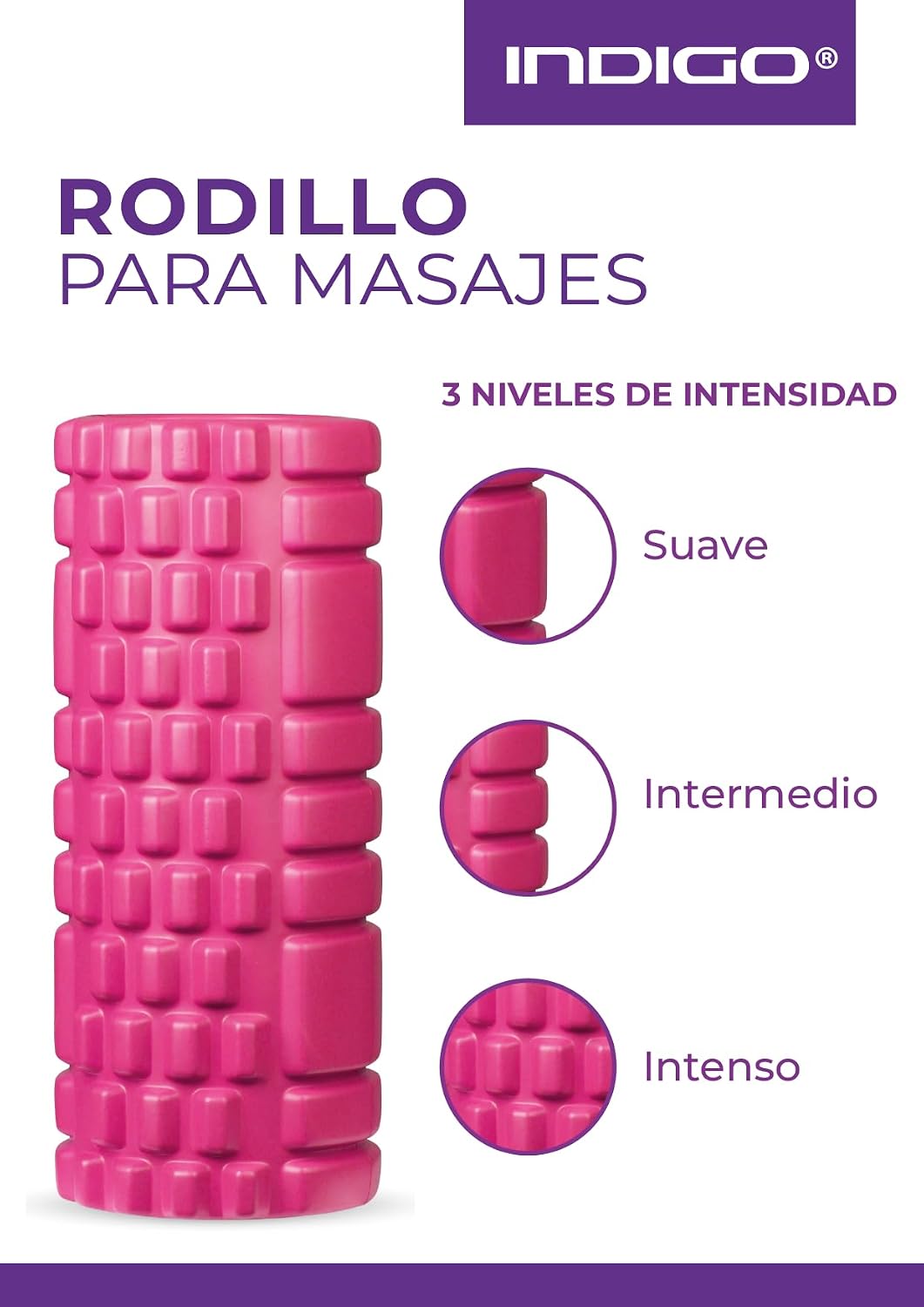 DRUNA Foam Roller for Muscle Massage, Pilates & Yoga 13"x5.5" Medium Firm PVC Foam Roller for Deep Tissue Massage, Recovery & Flexibility (Pink)