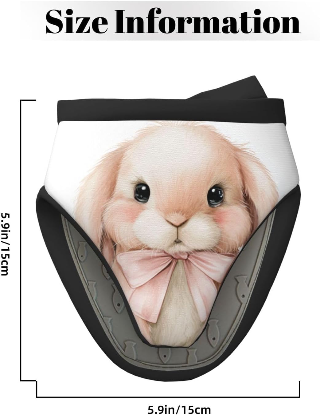 Watercolor Animal Light Pink Bunny Wearing Bow Mini Silicone Oven Mitts Heat and Slip Resistant Kitchen Mittens,Short Oven Gloves for Safe Cooking Baking & Grill,5.9"X5.9"