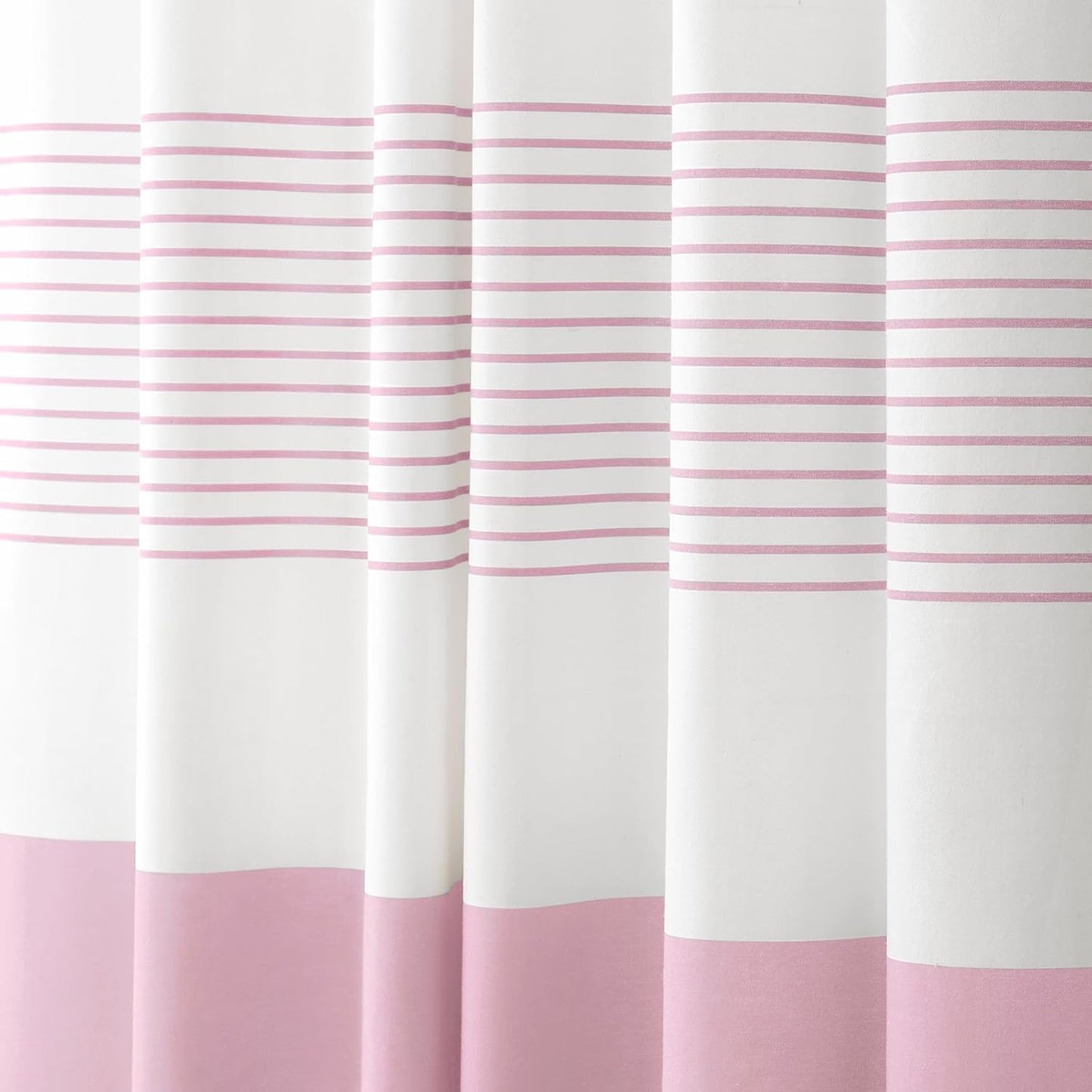 Pink Shower Curtain Cotton Boho Striped Shower Curtains for Bathroom with Tassel 72 X 72
