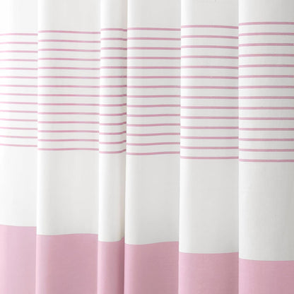Pink Shower Curtain Cotton Boho Striped Shower Curtains for Bathroom with Tassel 72 X 72
