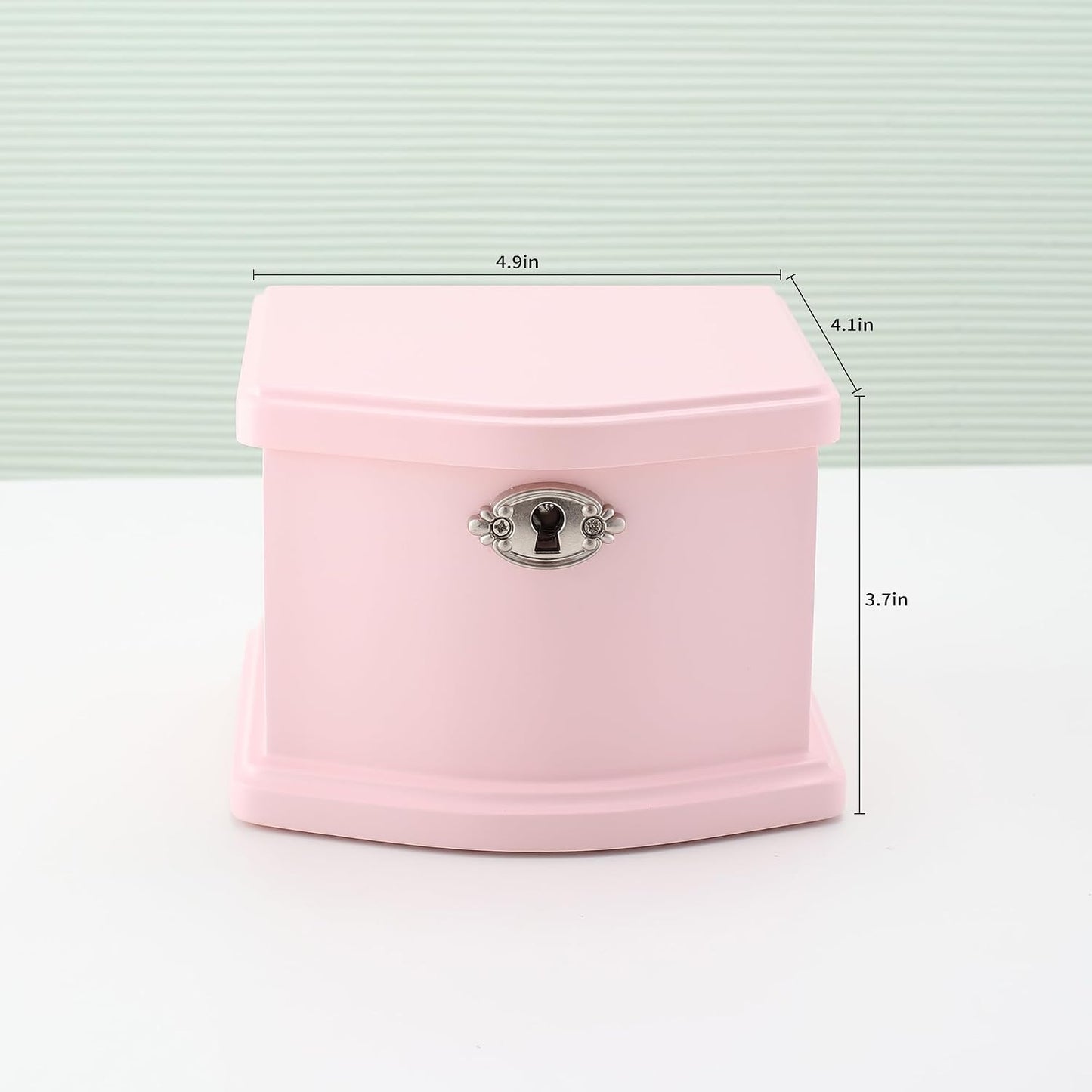 Pink Small Ballerina Musical Jewelry Box with Mirror and Lock for Girls，Pink Kid's Jewelry Storage Music Chest,Gift for Christmas,New Year,Birthday
