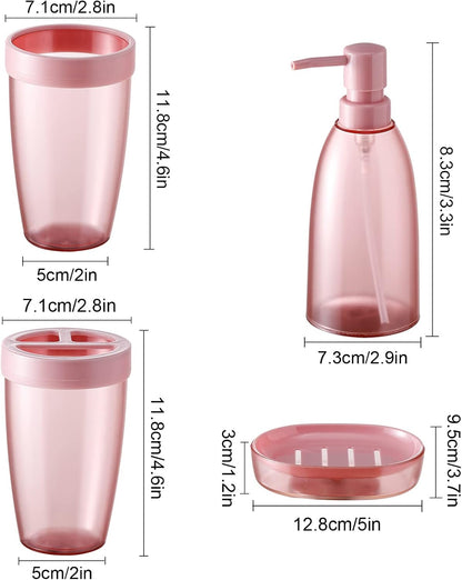 iMucci Bathroom Accessories Set 5Piece Sea Bathroom Sets, Toothbrush Holder, Toothbrush Cup, Lotion Soap Dispenser, Soap Dish and Qtip Holder Bathroom Decor