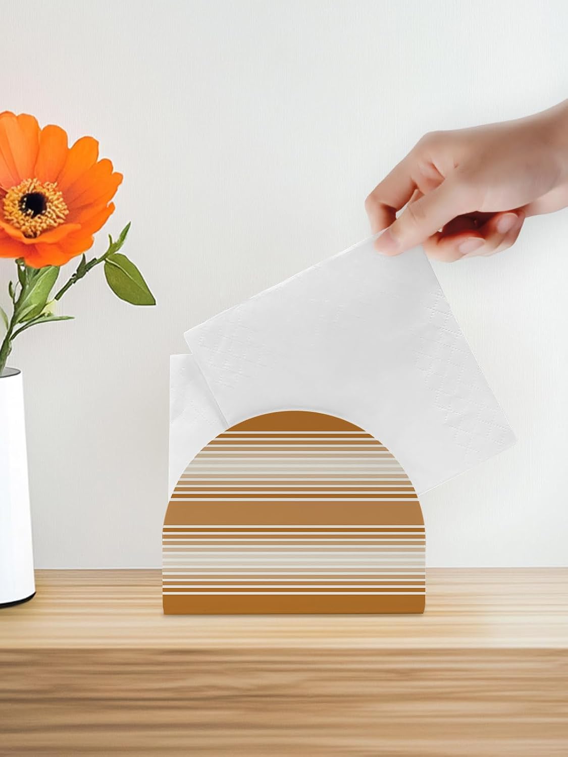 Napkin Holder Irange Striped Standing Napkin Dispenser Tissue Countertop Organizer 2 Pack Ombre Classic Stripes Lines Acrylic Paper Napkin Holders for Table Kitchen Dining Cocktail Home Party Cafe Bar