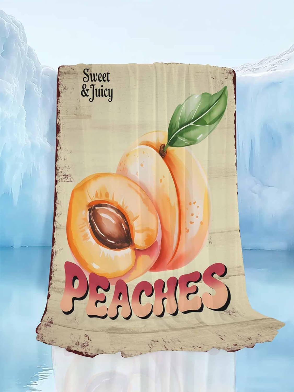 Cooling Blanket for Hot Sleepers, Pink Peaches Lightweight Breathable Summer Blanket, Vintage Farmhouse Botanical Fruit Leaves Double-Side Cool Throw Blankets for Sleeping Travel, 40"x60"