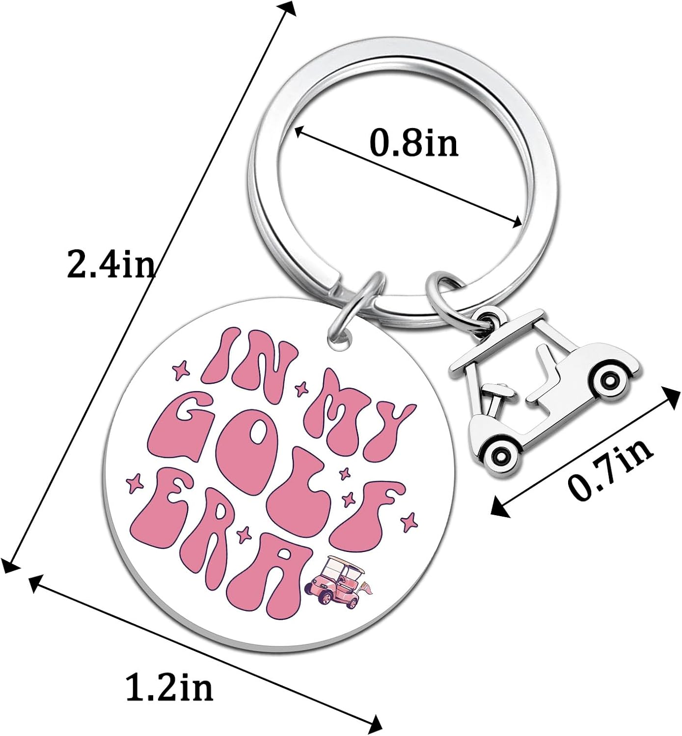 Funny Golf Gifts for Women Golf Cart Keychain Pink Gifts for Golfers Women Golfing Accessories for Ladies Girls Golf Themed for Birthday Christmas Gift for Golfers Stocking Stuffers for Adults