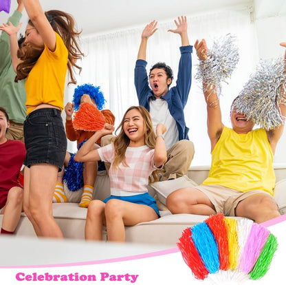 Lovecheer 24PCS Pom Poms Cheerleading Plastic Cheerleader Pom Poms with Handle Cheering for Sports Spirited Dance Party Performance