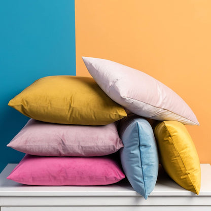 JUSPURBET Pink Velvet Pillow Covers Set of 2 Decorative Throw Pillow Covers for Couch Sofa Bed Soft Cushion Covers Cases with Hidden Zipper for Living Room Home Decor,14x14 inch