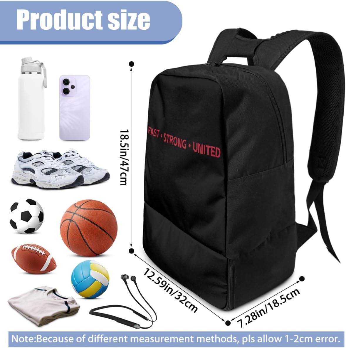 Personalized Sports Backpack for Basketball Soccer Volleyball Football, Custom Ball Backpacks with Separate Shoe Compartment, Customized Name Number Logo Training Gym Bag, LightPink