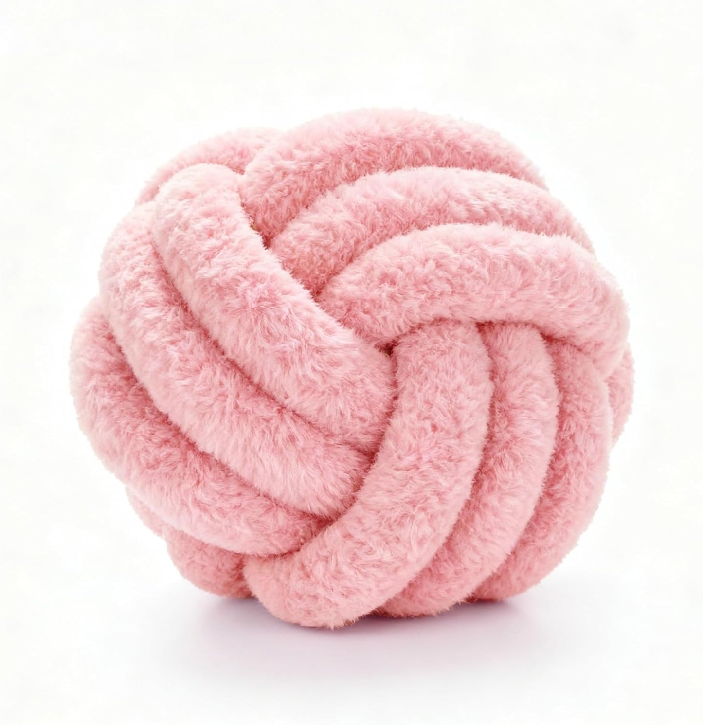 Throw Pillows - Knot Ball Pillow Throw Cushion Home Sofa Decoration Plush Knotted Handmade Round Pillows Pink 8 Inch