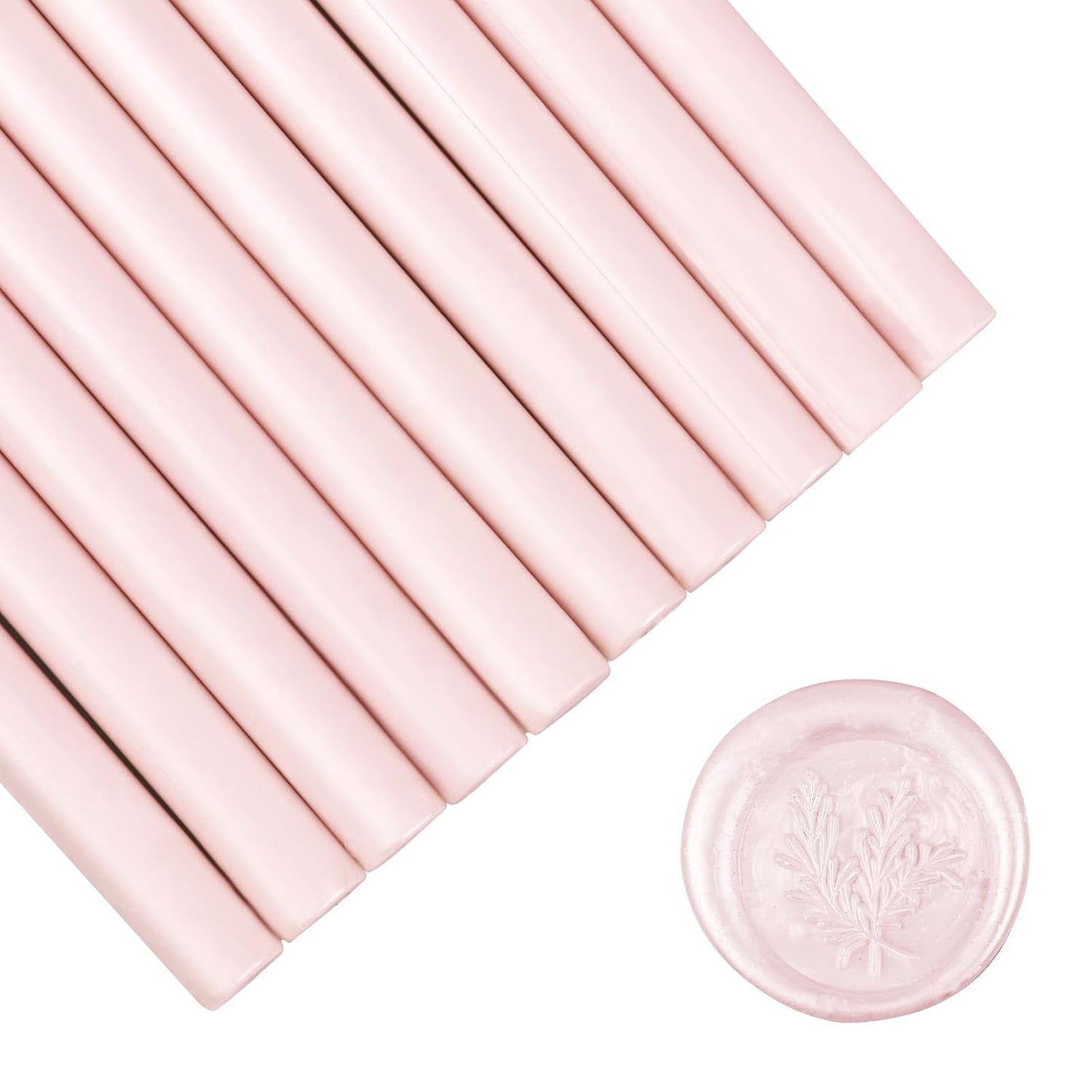 SHOWIN Glue Gun Sealing Wax Sticks for Wax Seal Stamp -Light Pink, Great for Wedding Invitations, Cards Envelopes, Snail Mails, Wine Packages, Christmas Gift Ideas, Pack of 10