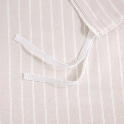 NEXHOME PRO Striped Duvet Cover King Size,100% Washed Cotton Bedding Set,Textured Linen Feel,Breathable,Organic,3 Piece(White Stripes 104x90)