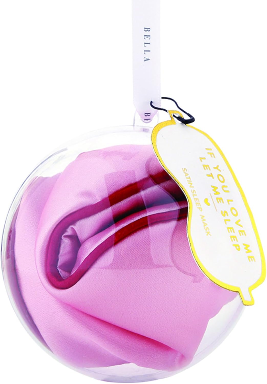 Bella Sleep + Spa Accessories - Soft Silky Eye Masks for Sleeping - Satin Sleep Mask in an Ornament, One Size, Rose Pink