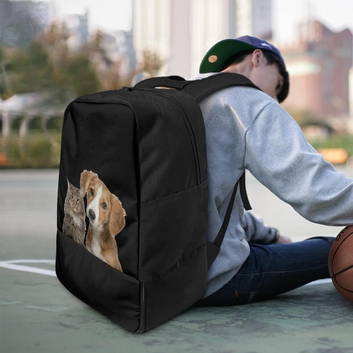 Personalized Sports Backpack for Basketball Soccer Volleyball Football, Custom Ball Backpacks with Separate Shoe Compartment, Customized Name Number Logo Training Gym Bag, LightPink