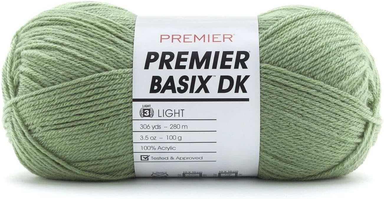 Premier Yarns Basix DK Weight Yarn, Made of Acrylic, Ideal Yarn for Crocheting and Knitting, Machine-Washable, Peach, 3.5 oz, 306 Yards