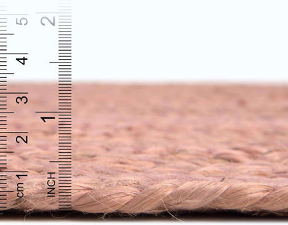 Unique Loom Braided Jute Collection Area Rug - Dhaka (3' 3" Round, Light Pink)