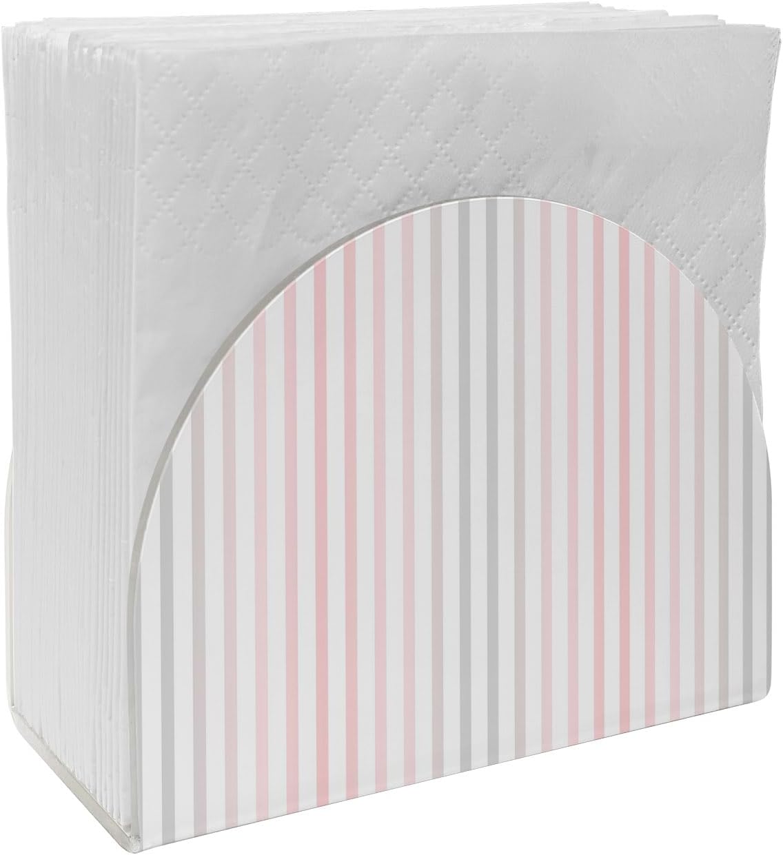 Napkin Holder Pink Vertical Stripes Standing Napkin Dispenser Tissue Organizer 1 Pack Ombre Pinstripes Parallel Lines Acrylic Paper Napkin Holders for Table Kitchen Dining Cocktail Party Cafe Bathroom