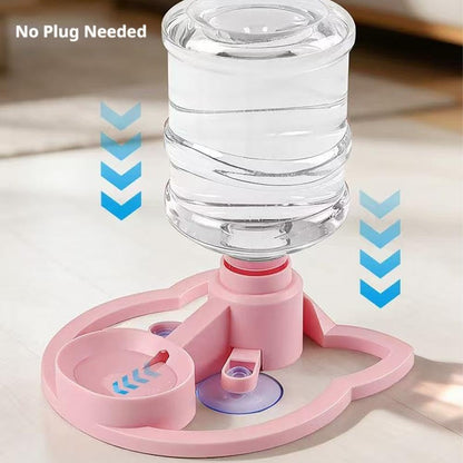 Cat Water Fountain Stand, Automatic Anti-Tipping Cat Water Bowl Kitten Waterbottle Basin Stand Pet WaterDispenser Station Fountain Rack for Indoor Cats, Puppy, Small Dogs Kitten Breed Balcony (Pink)