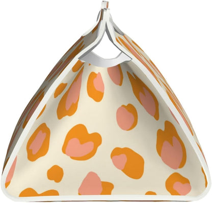 Peach Orange Spots Pink Leopard Pattern Tissue Box Cover Rectangle Pu Leather Tissue Box Holder for Car Bathroom Bedroom Desk Tabletop Decor
