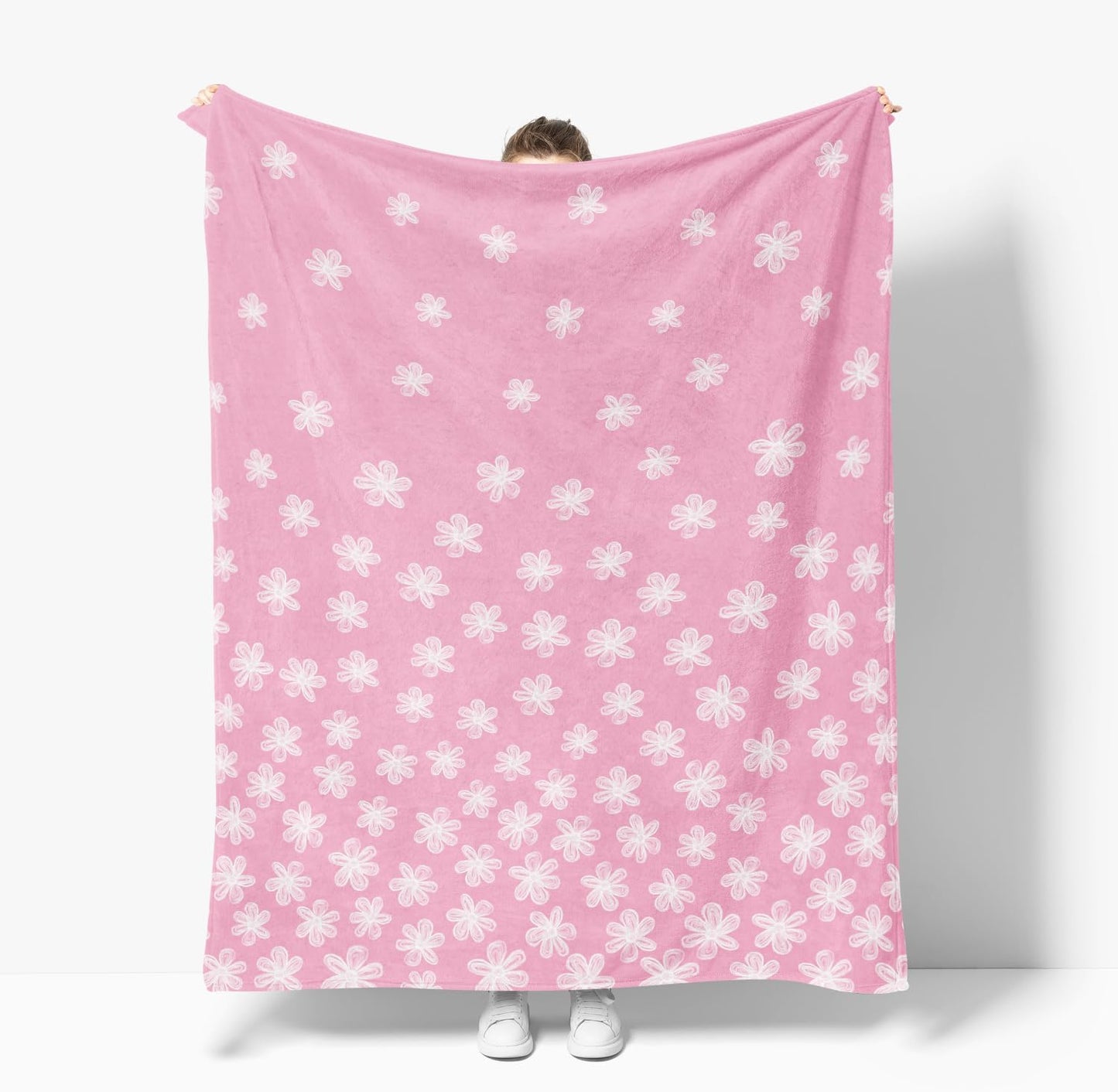 Horaldaily Spring Summer Flannel Blanket Throw, Pink Watercolor Painting Flowers Soft Fuzzy Plush Cozy Fleece Blankets for Couch Sofa Bed Lounging, Ideal Gifts for Kids Adults Wife Self, 50x60