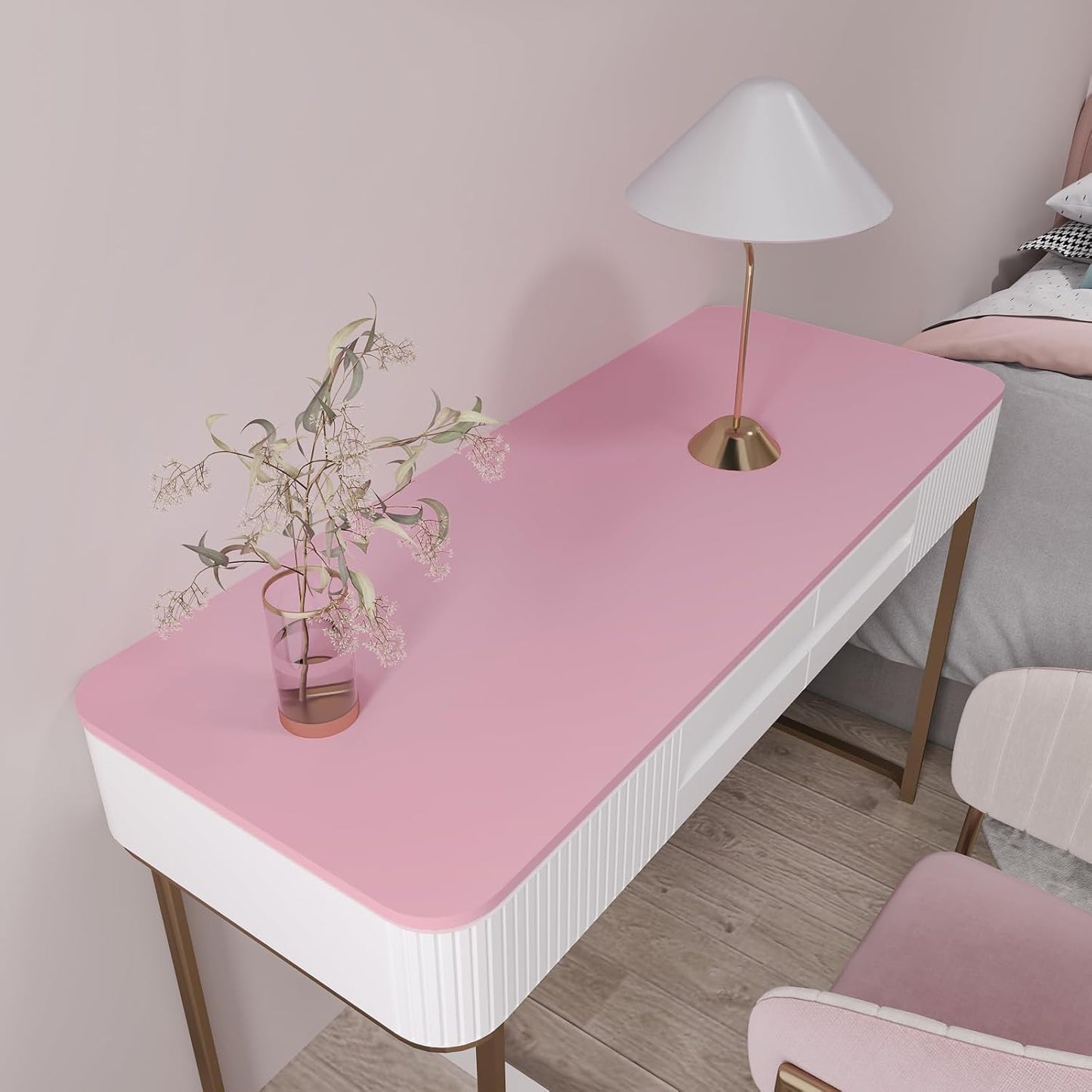 CHIHUT Soft Pink Wallpaper 12”x100” Peel and Stick Solid Color Contact Paper for Cabinets Countertops Waterproof Self Adhesive Pink Skin Wallpaper Modern Thick Removable Wall Paper for Classroom