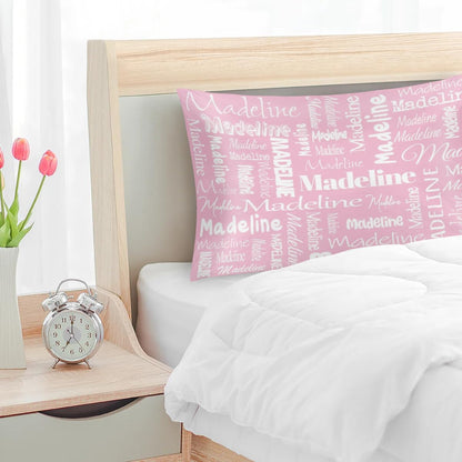Custom Personalized Pillowcase, Women Silky Satin Pillowcase 1 Piece, Pillowcase with Zipper Suitable for Bedroom Bed Sleeping Peach Pink