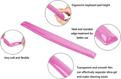 Gel Keyboard & Mouse Wrist Rest Set - Keyboard Wrist Rest Pad & Mouse Support for Office Gaming Pad Computer Laptop Ergonomic Comfortable Pain Relief-Pink Pad Set