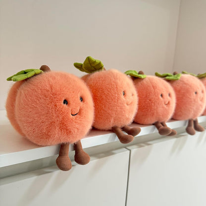 Peach Plush Toy, 4.7" Funny Fruit Plushies, Soft Food Stuffed Animals Kawaii Birthday Gifts for Teen Boys