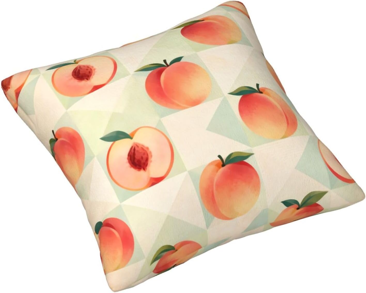 Checkered Peach Throw Pillowcases 22"X22" Double Sided Print Soft Cushion Cover for Sofa Sofa Bed