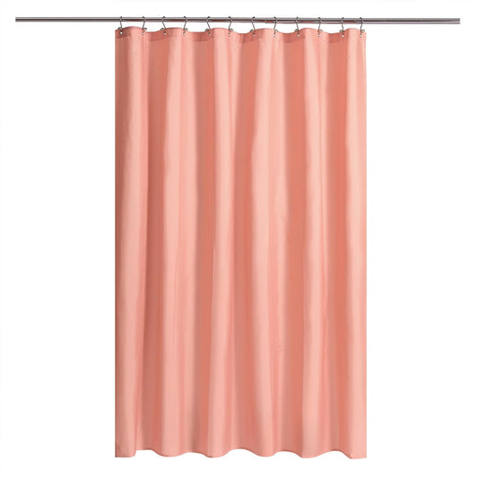N&Y HOME Fabric Shower Curtain or Liner with Magnets - Hotel Quality, Machine Washable, Water Repellent - Coral, 72x72