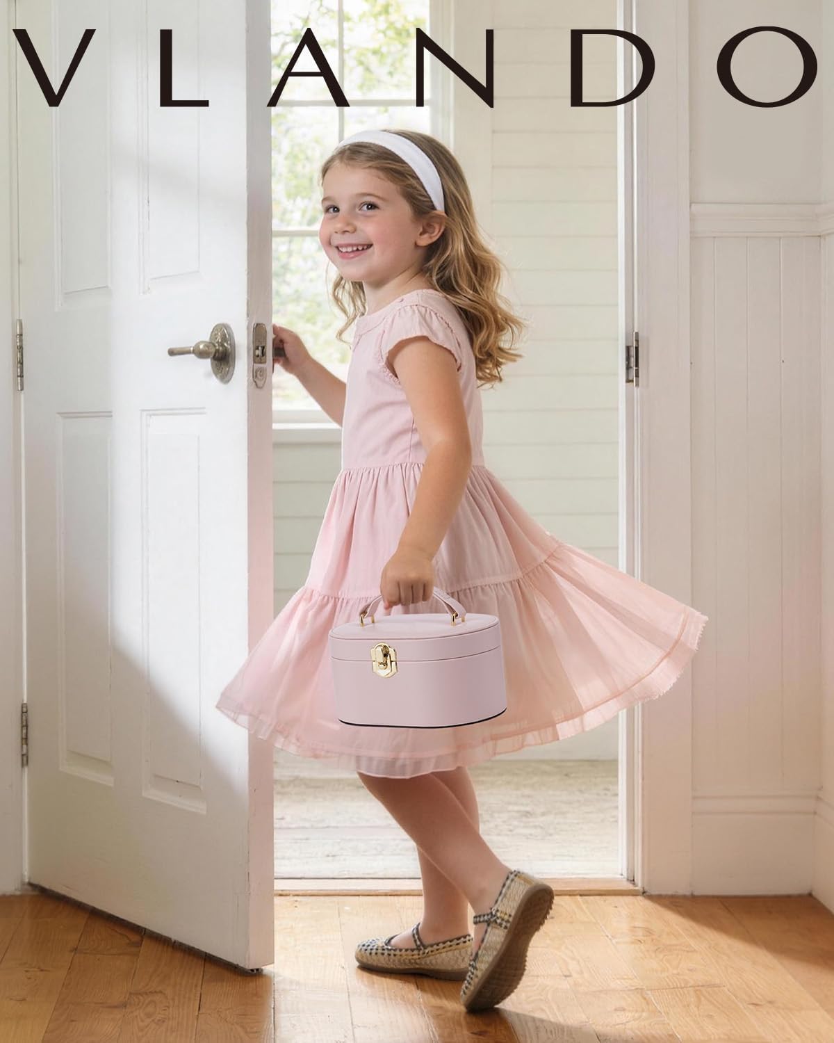 VLANDO Musical Jewelry Box for Girls - Kid Music Box with Ballerina for Birthday Bedroom Decor - Birthday Gift for Girls Ages 4 5 6 7 8-12 Year Old - Pink
