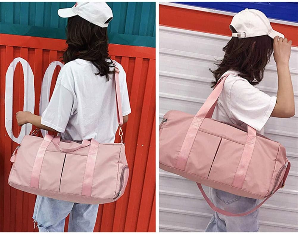 Sports Gym Bag for Women Travel Duffel Bag with Wet Pocket and Shoes Compartment for Training Swim Yoga(Pink)