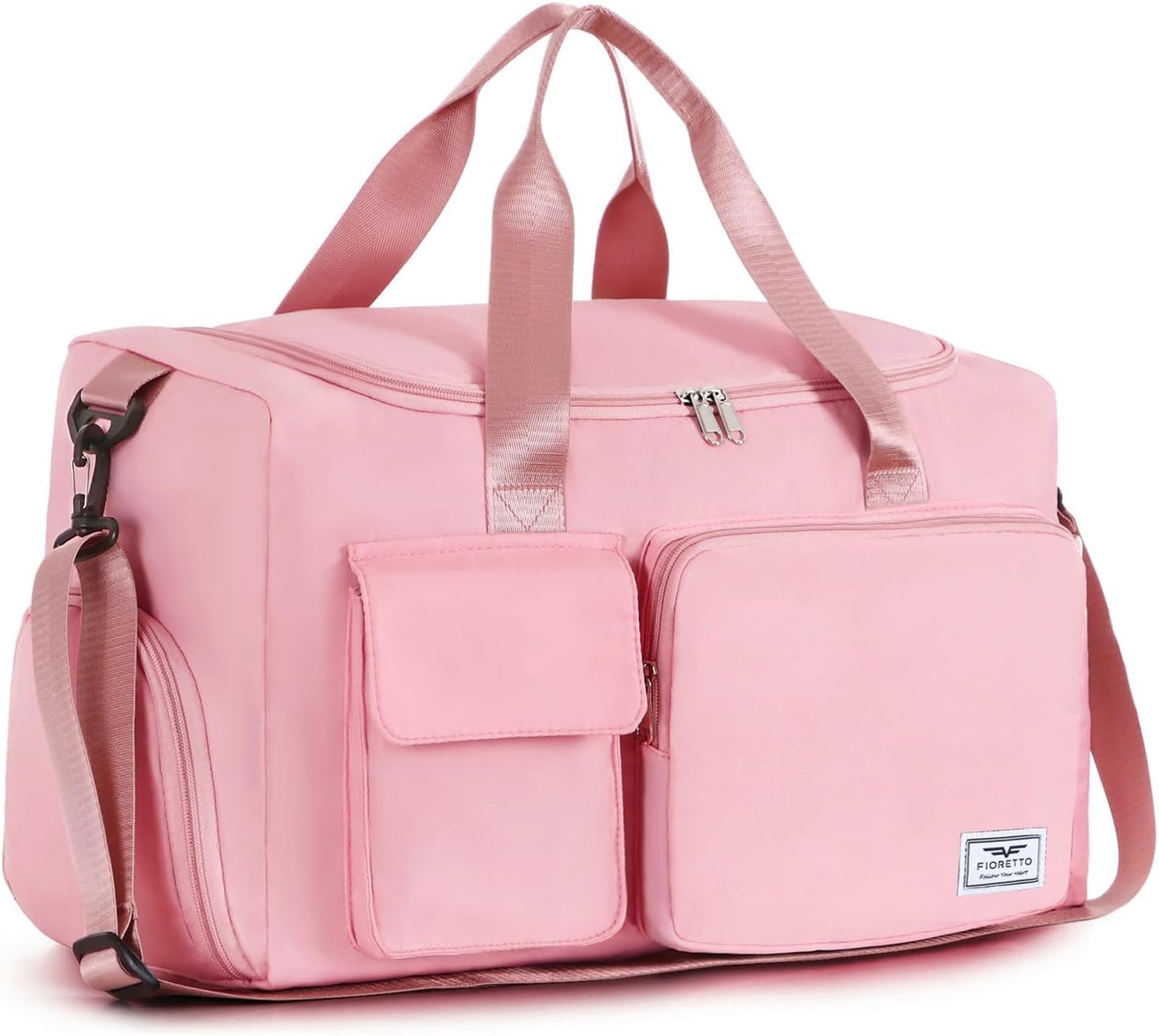 FIORETTO Women's Gym Duffle Bag with Shoes Compartment, 30L Capacity, Ideal for Travel, Gym, Sports, Duffel, Weekender