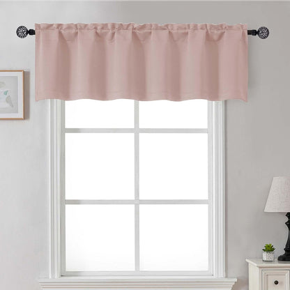 Gwine Valentine's Day Blush Pink Valance for Windows, Small Blackout Valance Kitchen Curtains for Bathroom Basement, Modern Rod Pocket Thermal Insulated Window Treatment, 60" Wx14 L, 1 Piece
