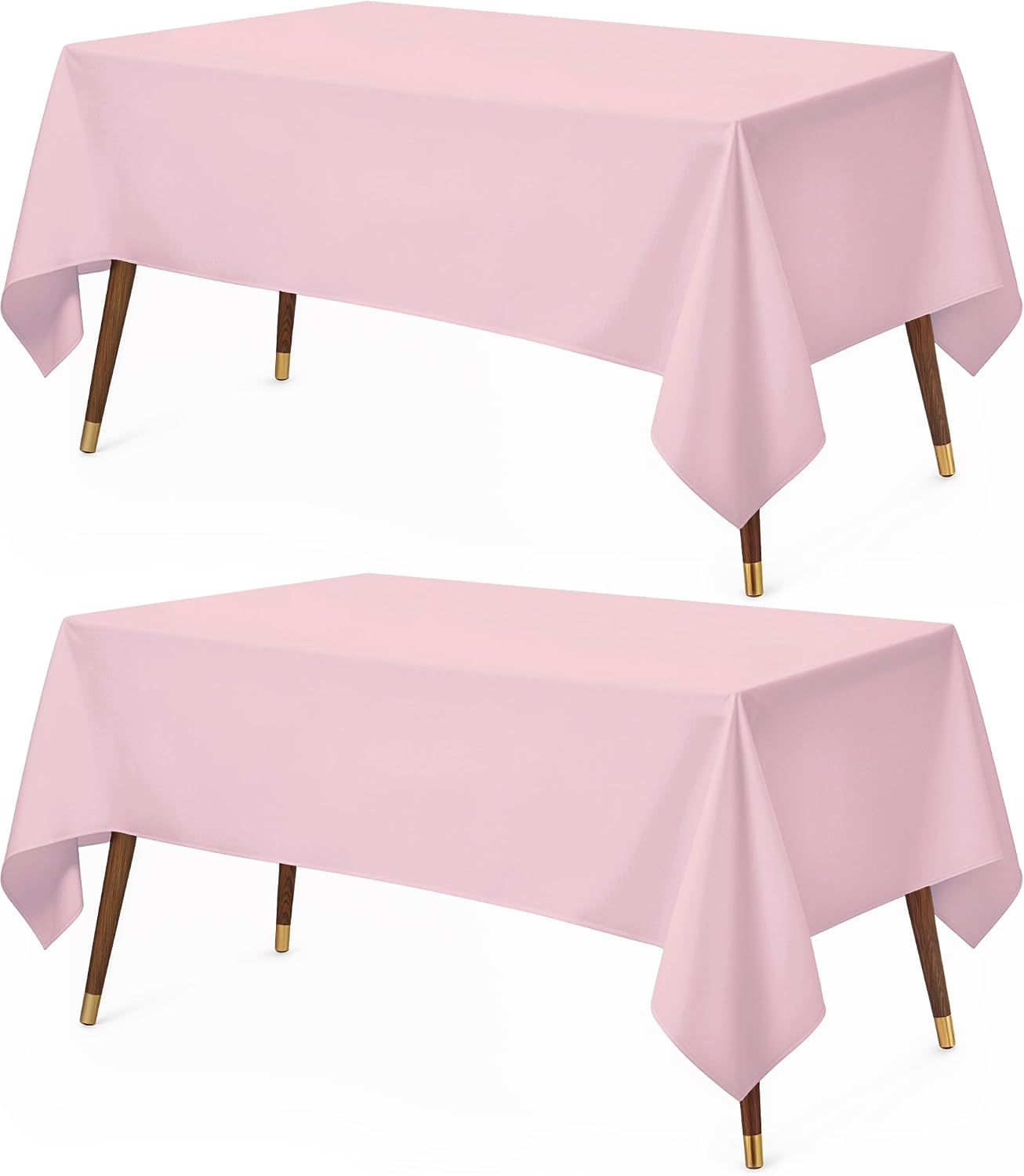 Utopia Kitchen Rectangle Table Cloth 2 Pack(60x102 Inches, Pink), Tablecloth Machine Washable, Polyester Table Cover for Dining, Buffet Parties, Picnics, Events, Weddings and Restaurants