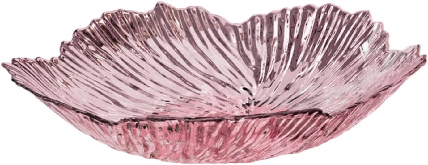 Fenteer Fruit Bowl for Kitchen Counter, Petal Shape Bowl, Versatile Serving Tray Fruit Plate Dessert Platter, Fruit & Vegetables Holder Storage for Dining Table Wedding Decor, C Pink