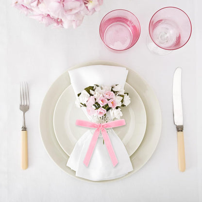 FYSUIMU 10Pcs Pink Bow Napkin Rings Velvet Coquette Bowknot Napkin Holder Napkins Buckle Dinner Table Ring for Wedding Baby Shower Party Table Decor