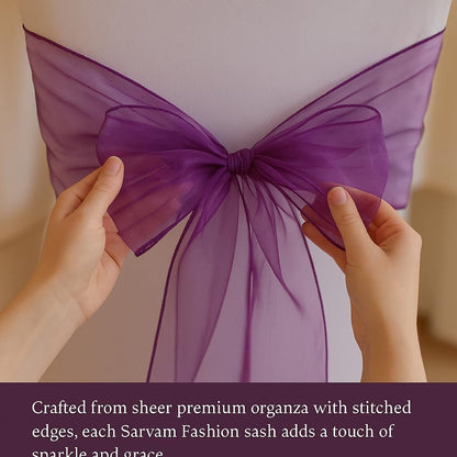 Elegant Organza Chair Sashes Sheer Fabric Sashes for Weddings, Parties, and Special Events – (Pack of 10 PC, Baby Pink)