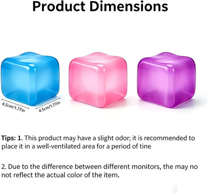 Premium Big Block Cube, Ice Cube Squishies Toys, Durable, Slow-Rebound fingertip Exquisite Spherical ice Cube with boxGift-Ready (Pink)