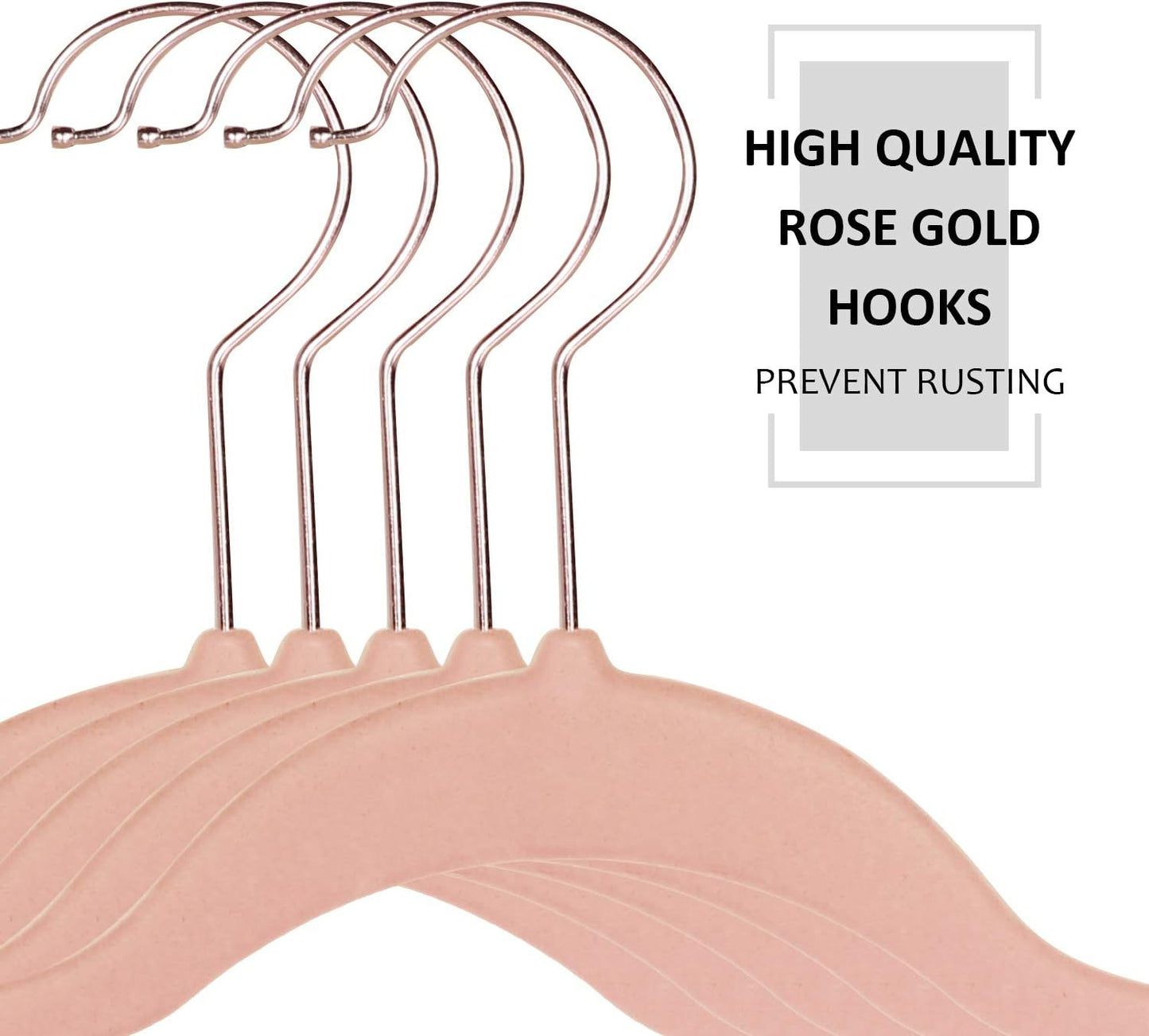 VECELO Premium Velvet Clothes Hangers Suit Heavy Duty (60 Pack)-Non Slip & Space-Saving with 8 Finger Clips & Tie Rack Excellent for Men and Women,Light Pink