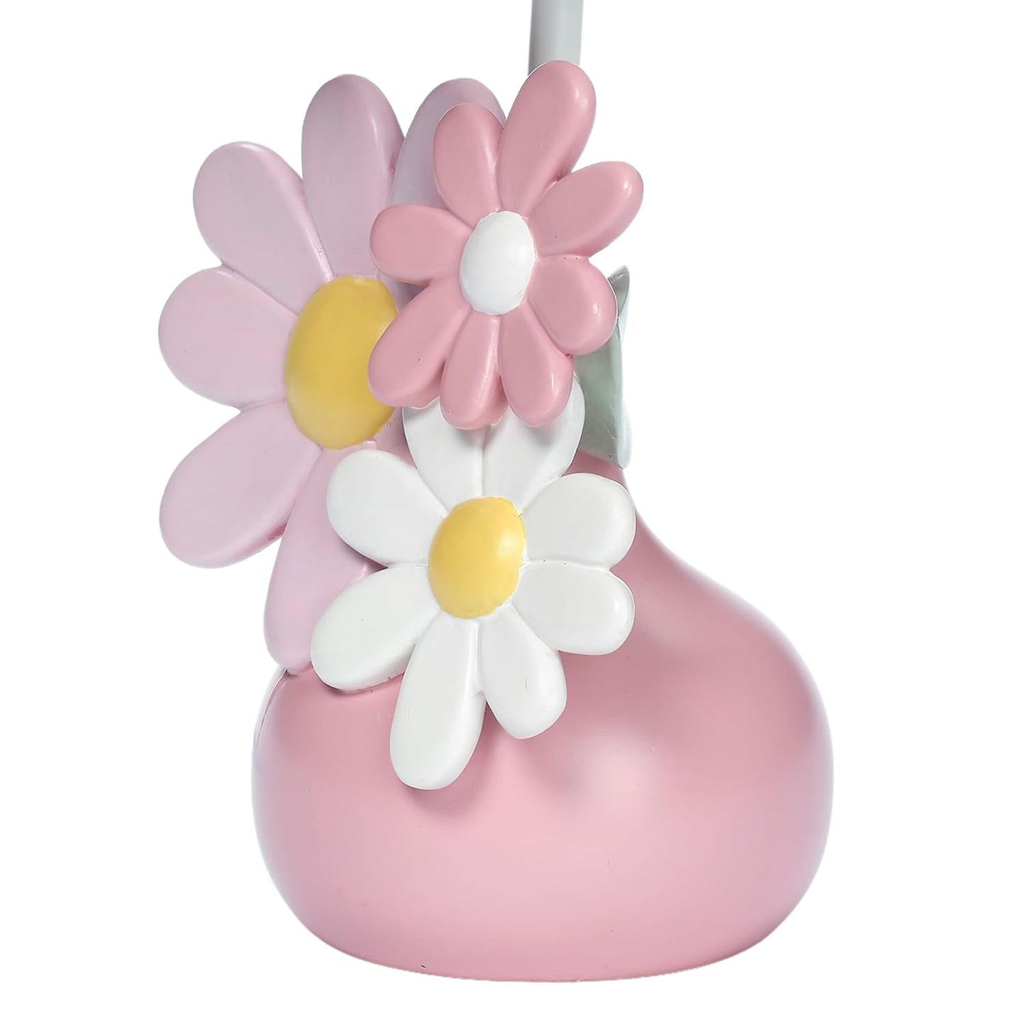 Lambs & Ivy Daisy Dreams Hand-Painted Pink Floral Lamp w/Shade and LED Bulb