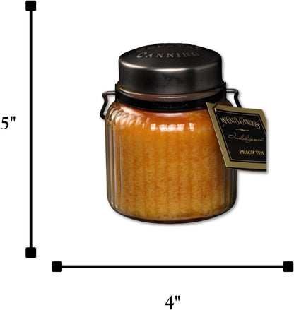 McCall’s Candles | Peach Tea | 18 oz Scented Candle | Indulgence Collection | USA-Poured | Double Wick | Grooved Jar with Carrying Handle | Porch-Side Citrus & Herbal Fragrance